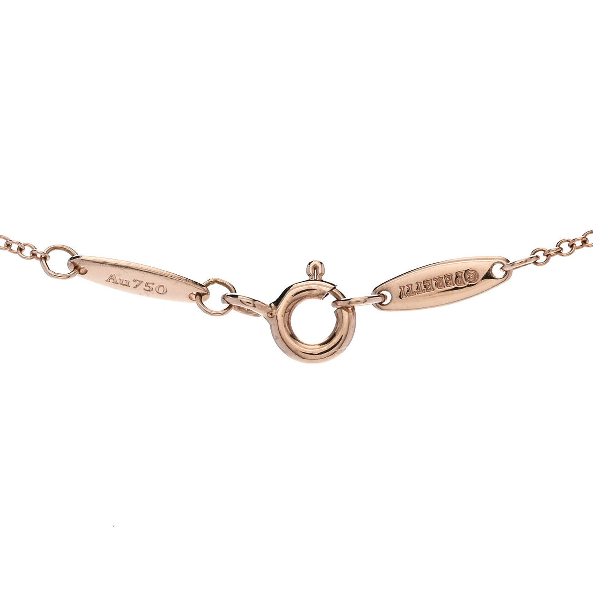 Tiffany 18K Rose Gold Diamond Elsa Peretti Pendant Necklace