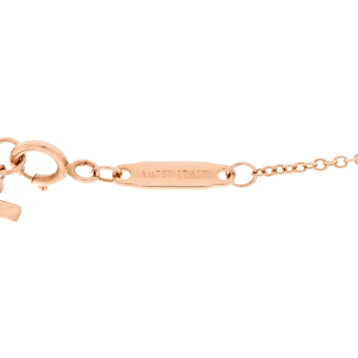 Tiffany 18K Rose Gold Diamond Mini T Smile Pendant Necklace