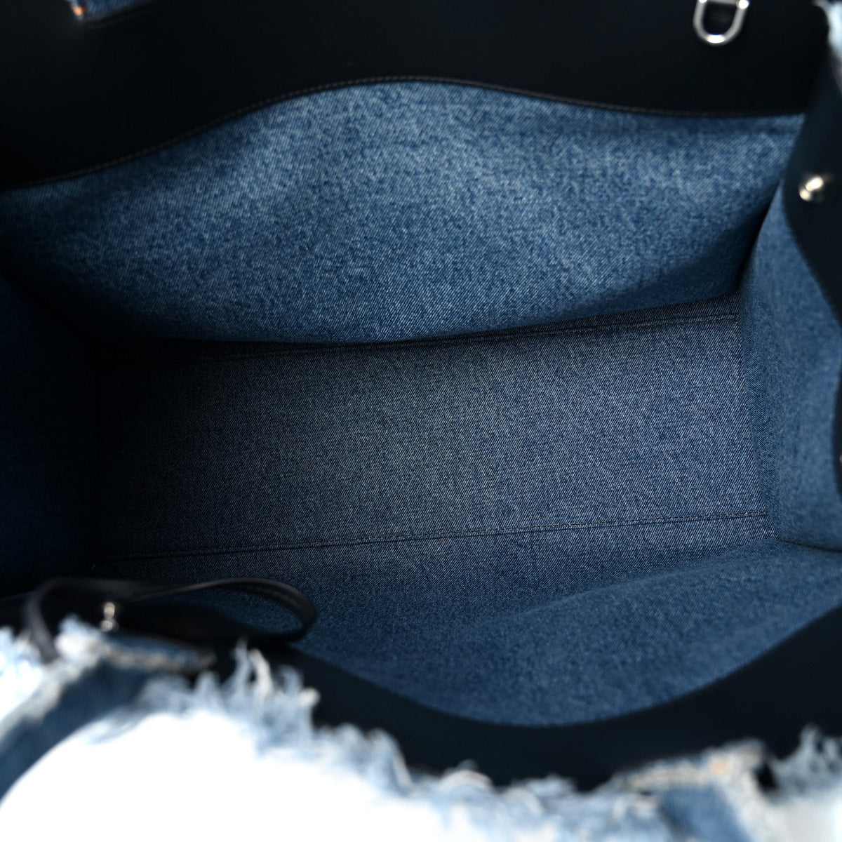 Lanvin Denim Logo Embroidered In & Out GM Tote Bag Blue