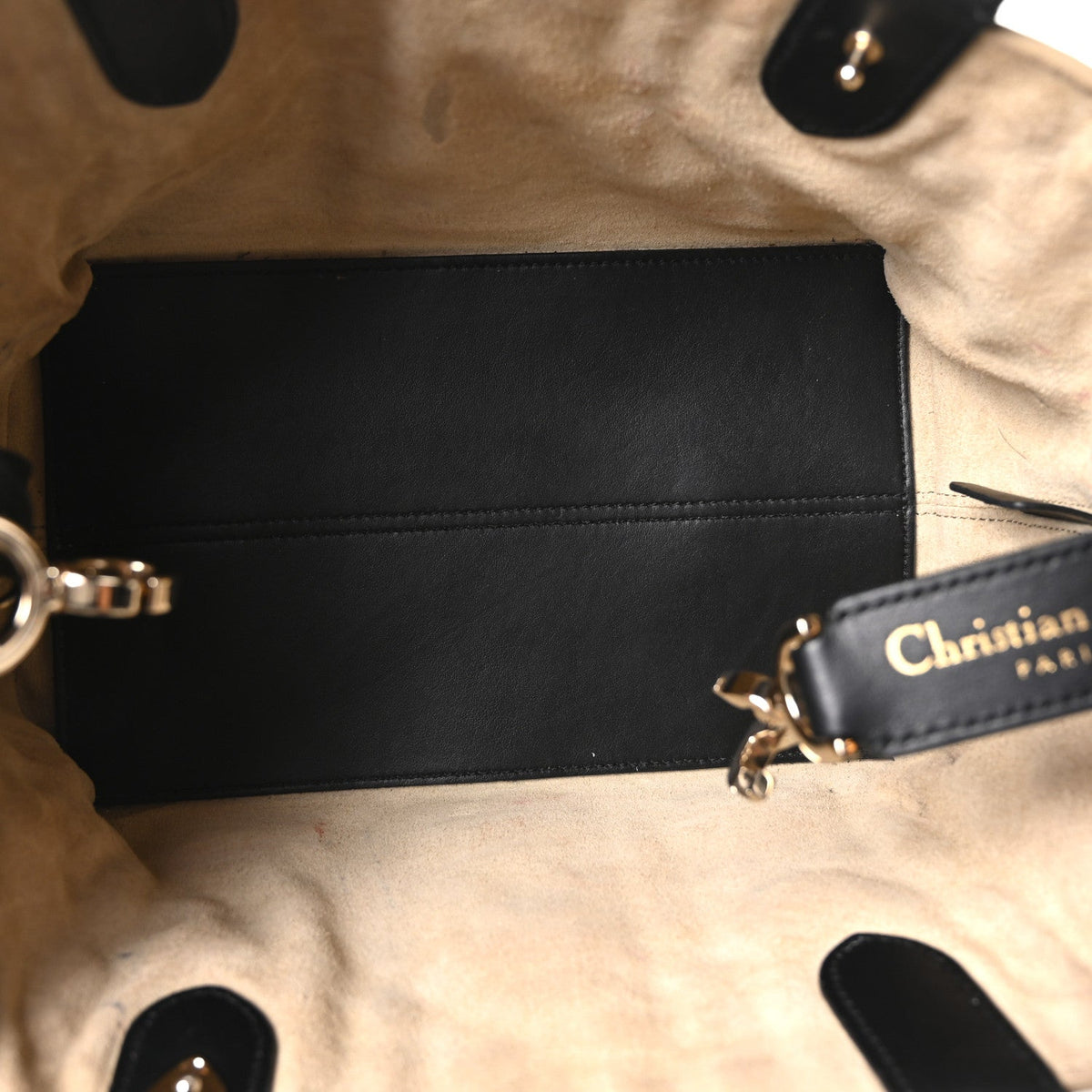 Christian Dior Calfskin Macrocannage Small Toujours Tan Black
