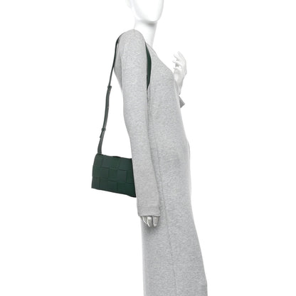 Bottega Veneta Lambskin Maxi Intrecciato Cassette Crossbody Bag Raintree