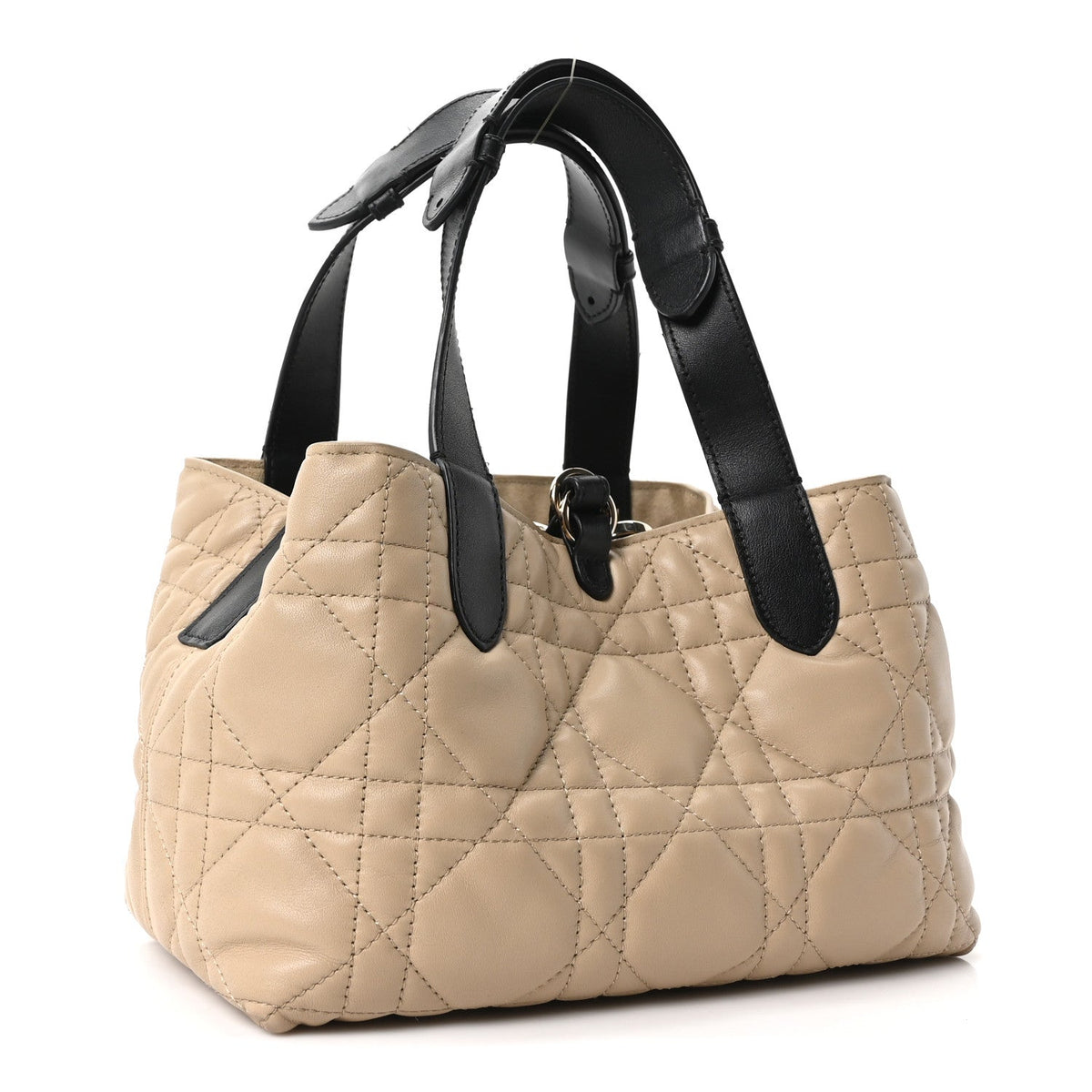 Christian Dior Calfskin Macrocannage Small Toujours Tan Black