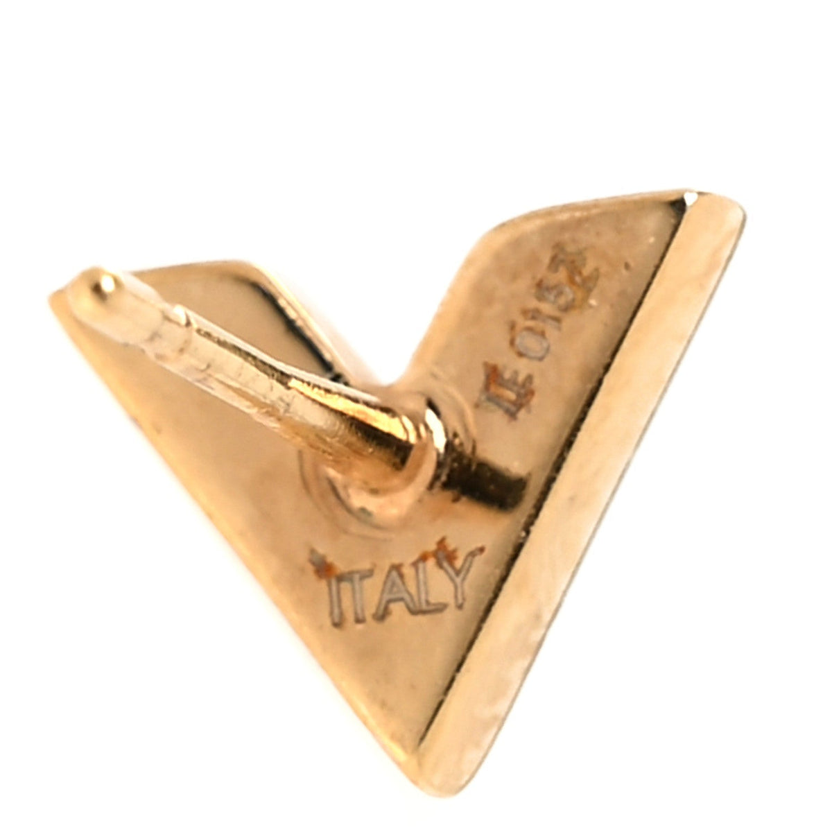 Louis Vuitton Brass Essential V Stud Earrings Gold