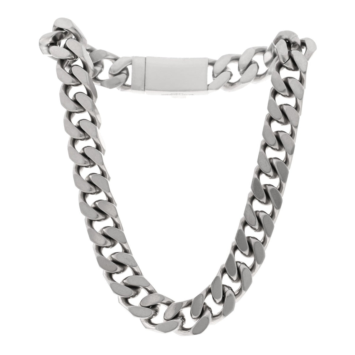 Saint Laurent Metal Chain Choker Necklace Oxidized Silver