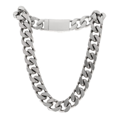 Saint Laurent Metal Chain Choker Necklace Oxidized Silver