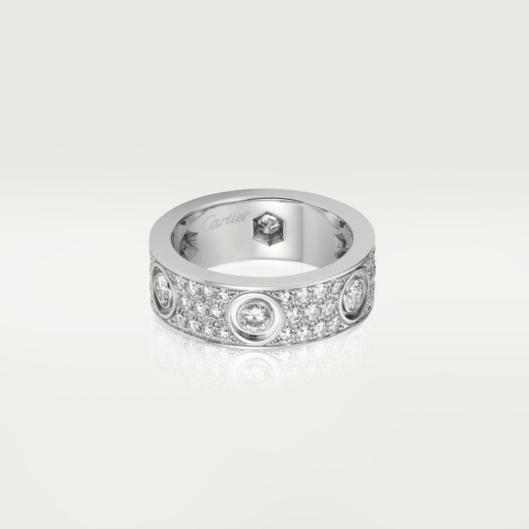 18K White Gold Diamonds Cartier Love Ring