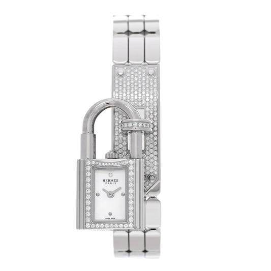 Hermes Stainless Steel Diamond 16mm Kelly Watch 1887097