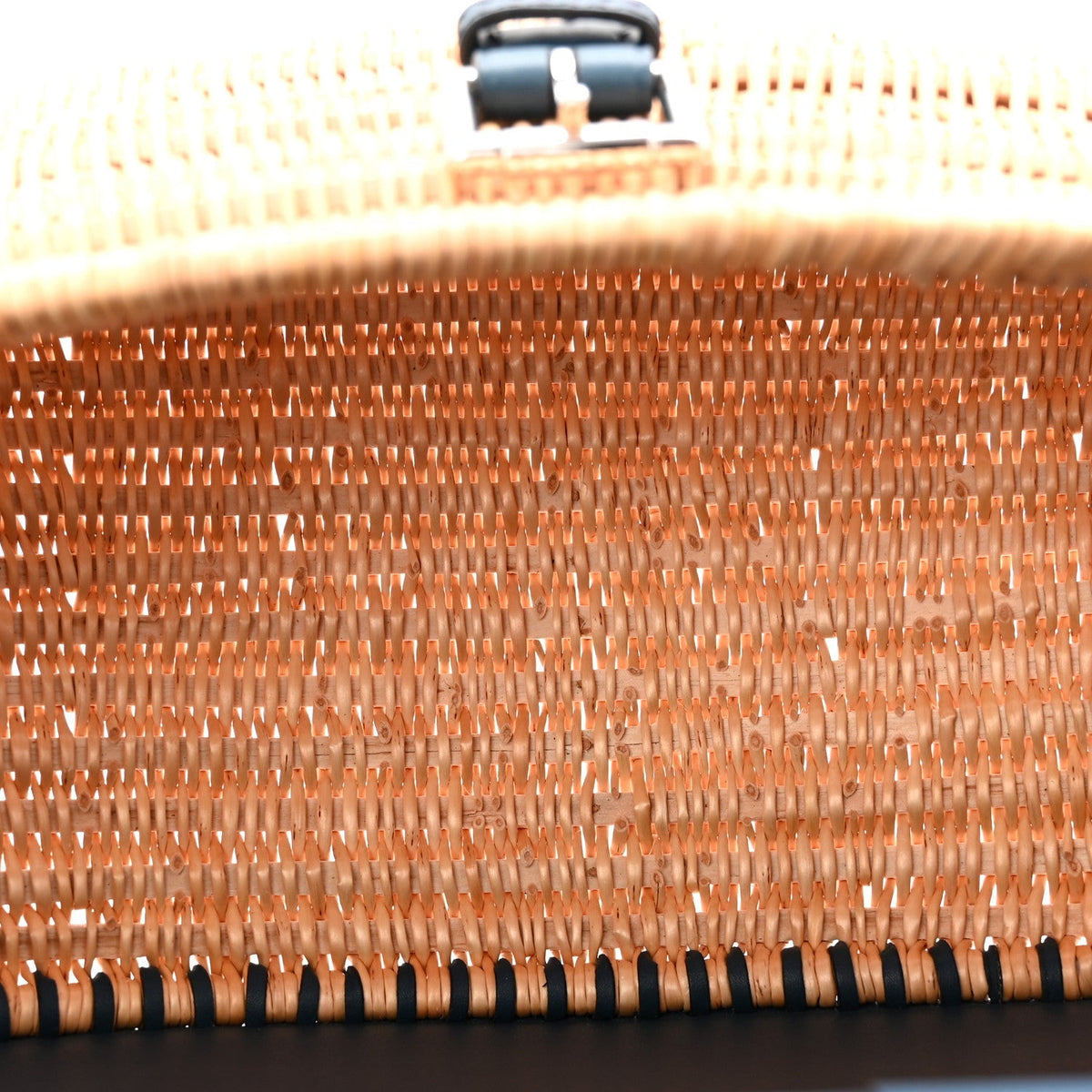 Hermes Swift Wicker Picnic Fishing Bag Bleu de Prusse
