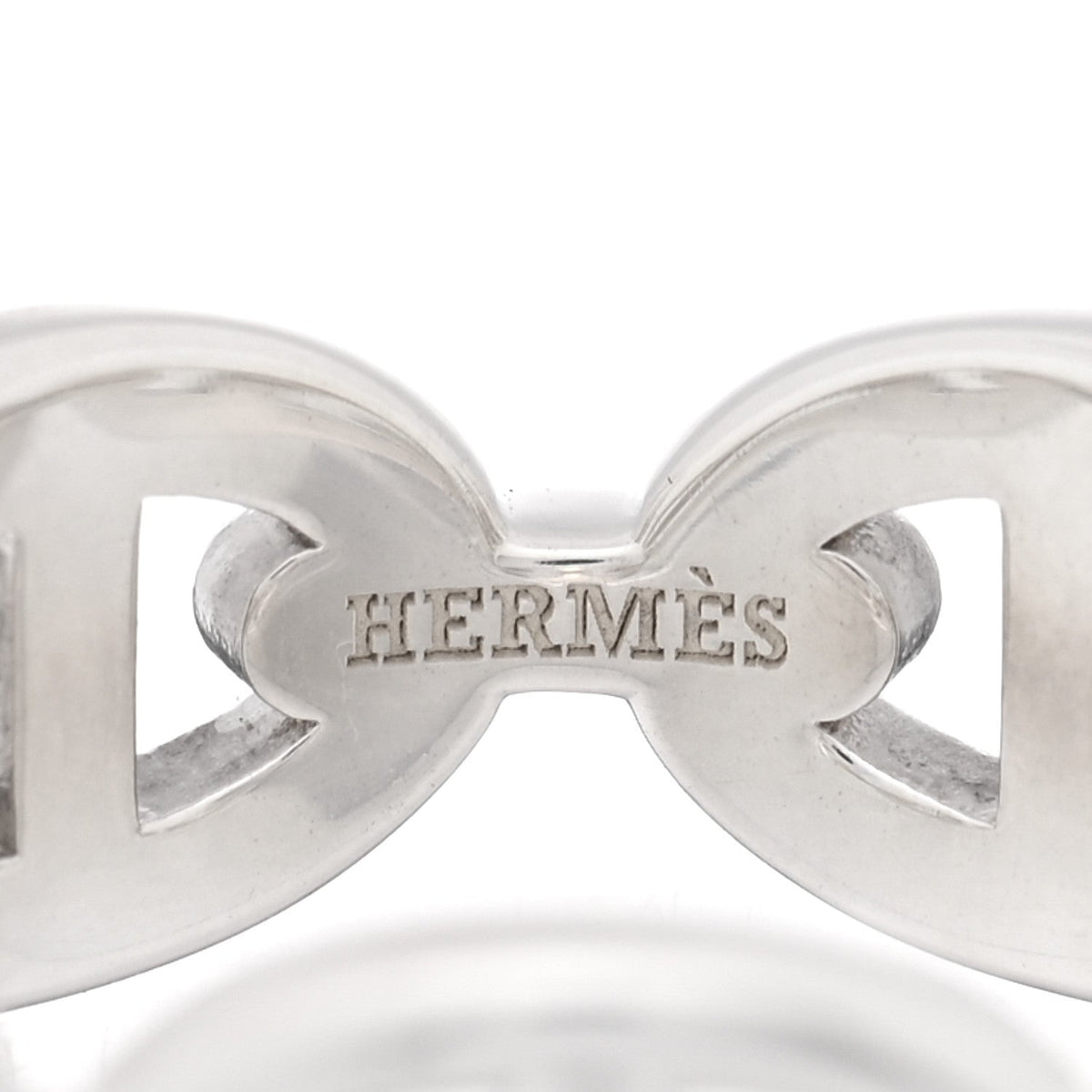 Hermes Sterling Silver PM Chaine d'Ancre Enchainee Band Ring 52 6