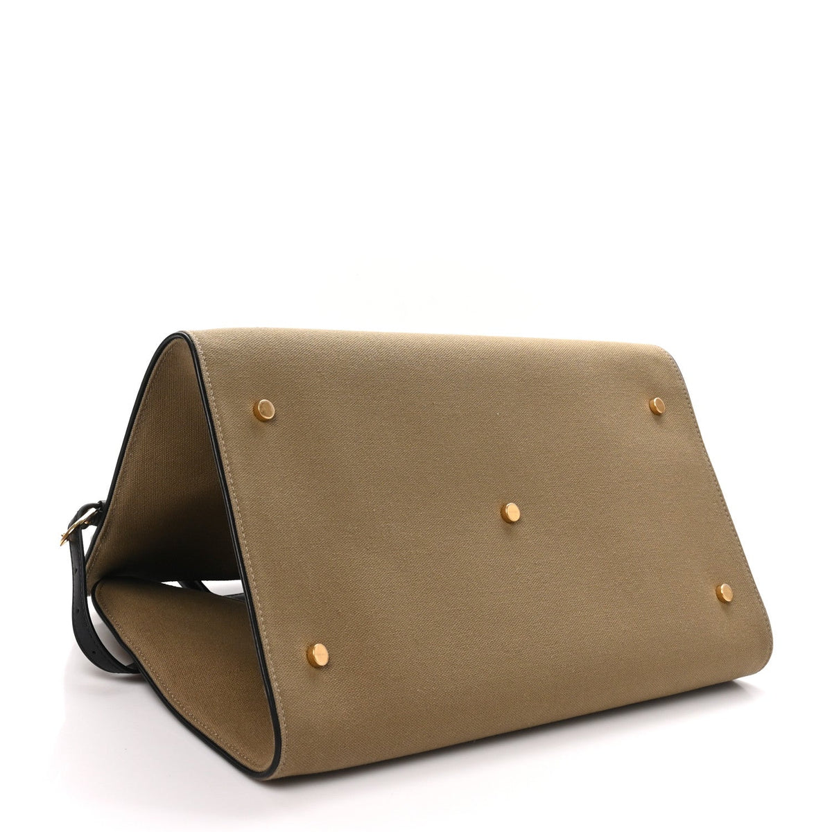 The Row Canvas Calfskin Margaux Belt 15 Fango Black
