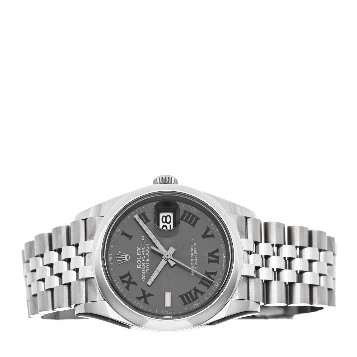 Rolex Stainless Steel 36mm Oyster Perpetual Datejust Watch Slate 126200