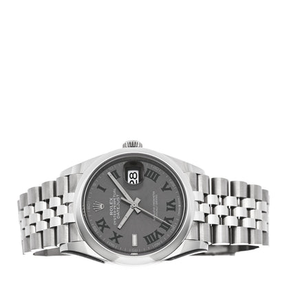 Rolex Stainless Steel 36mm Oyster Perpetual Datejust Watch Slate 126200