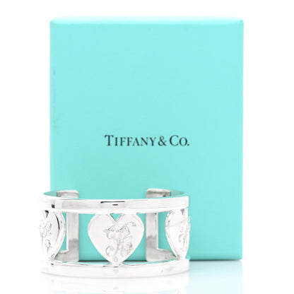 Tiffany Sterling Silver Stencil Heart Cuff Bracelet