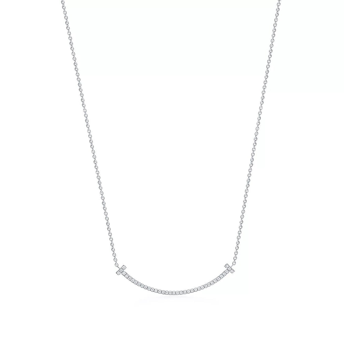18K Gold Diamonds Tiffany T1 Small Smile Pendant
