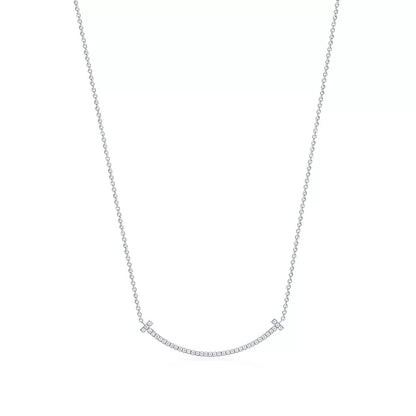 18K Gold Diamonds Tiffany T1 Small Smile Pendant