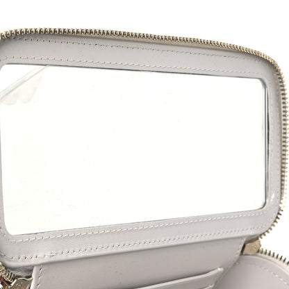 Chanel Caviar Quilted Small Tiny CC Vanity Case With Chain Light Grey
