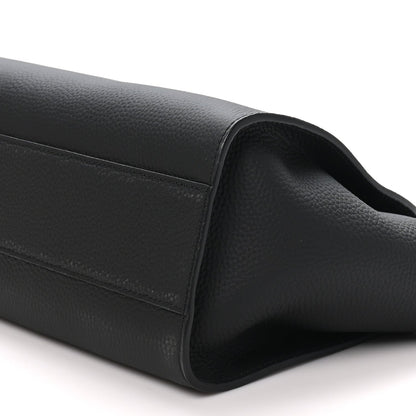 The Row Grained Calfskin Marlo 12 Tote Bag Black