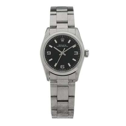 Rolex Stainless Steel 31mm Oyster Perpetual Watch Black 77080
