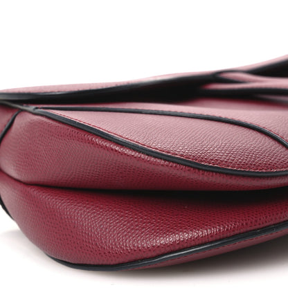 Christian Dior Grained Calfskin Saddle Bag Red