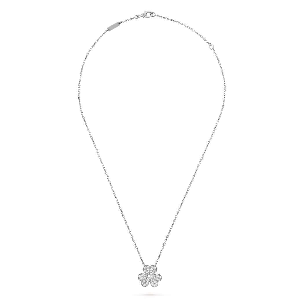 18K Gold Diamond VCA Frivole Small Pendant