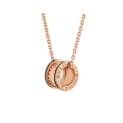 18K Rose Gold Black Ceramic B.zero1 Necklace