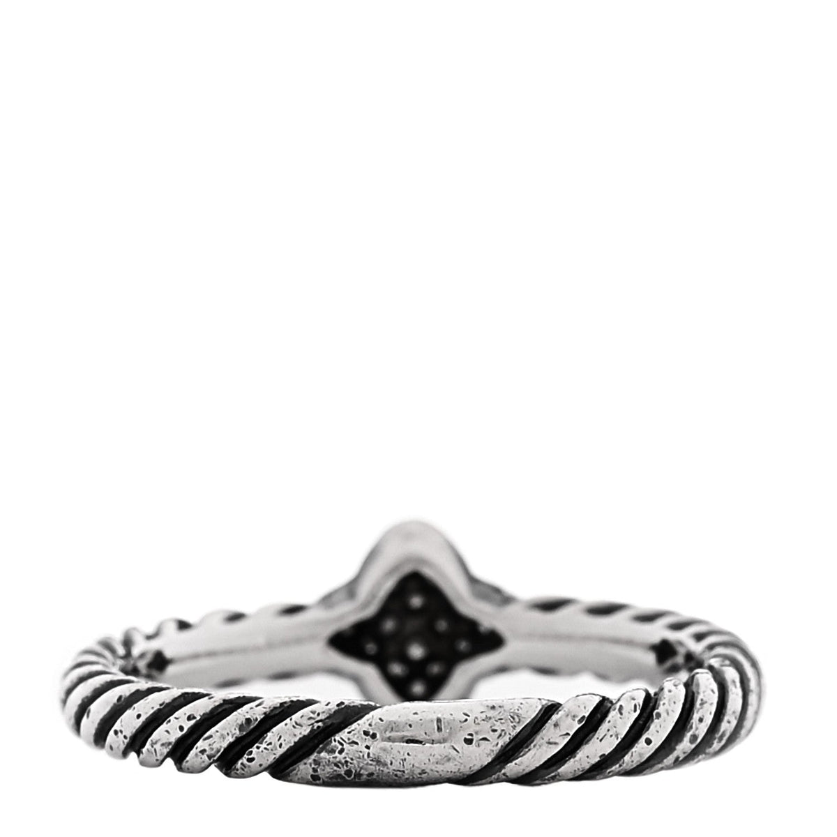 David Yurman Sterling Silver Diamond Quatrefoil Ring 49 5
