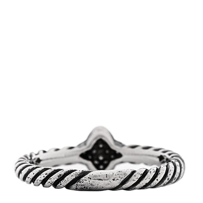 David Yurman Sterling Silver Diamond Quatrefoil Ring 49 5