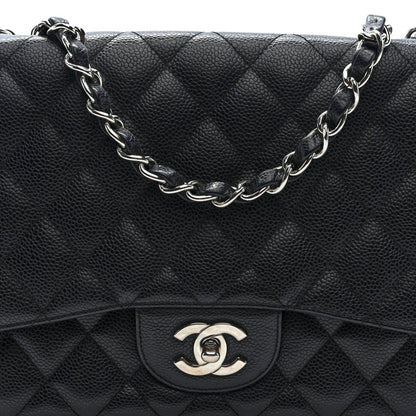 Chanel Caviar Quilted Jumbo Single Flap Black 1898027