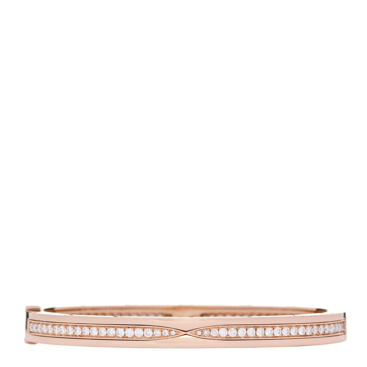 Bulgari 18K Rose Gold Diamond B.Zero1 Pave Bangle Bracelet S