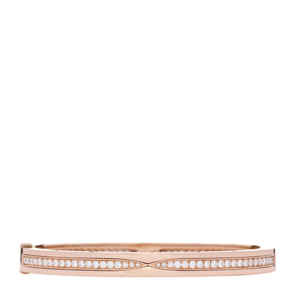 Bulgari 18K Rose Gold Diamond B.Zero1 Pave Bangle Bracelet S