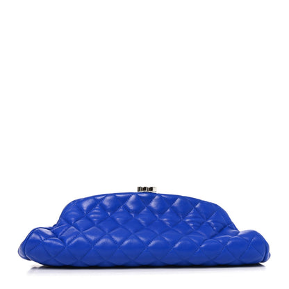 Chanel Lambskin Quilted Timeless Clutch Blue