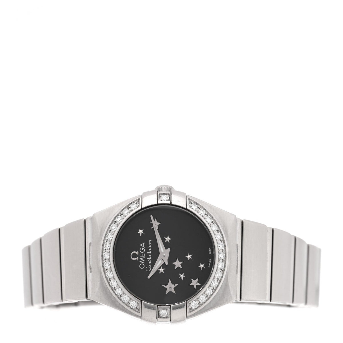 Omega Stainless Steel Diamond 24mm Constellation Watch Black 123.15.24.60.01.001