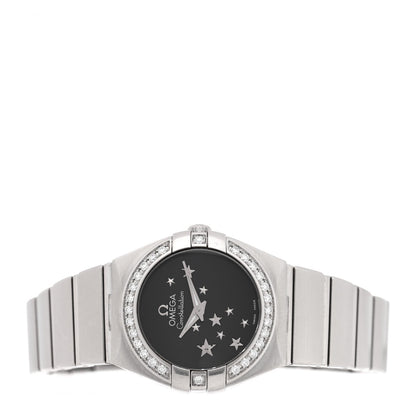 Omega Stainless Steel Diamond 24mm Constellation Watch Black 123.15.24.60.01.001