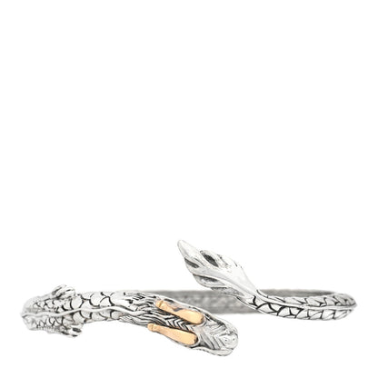 John Hardy Sterling Silver 18K Yellow Gold Legends Naga Dragon Bypass Cuff Bracelet