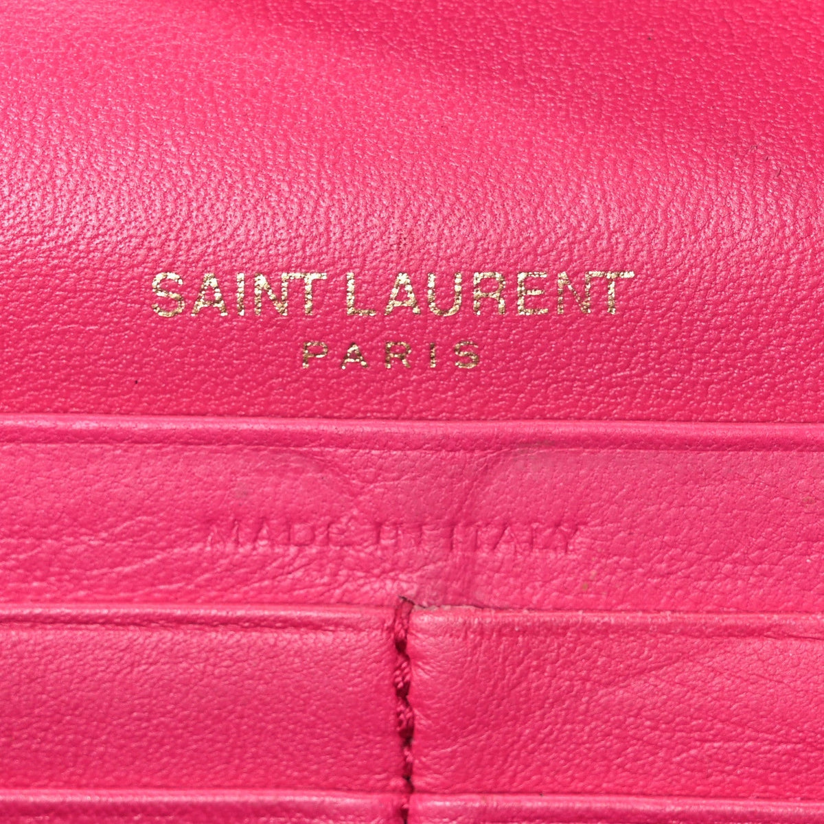 Saint Laurent Patent Calfskin Monogram Kate Wallet On Chain Fresh Fuxia