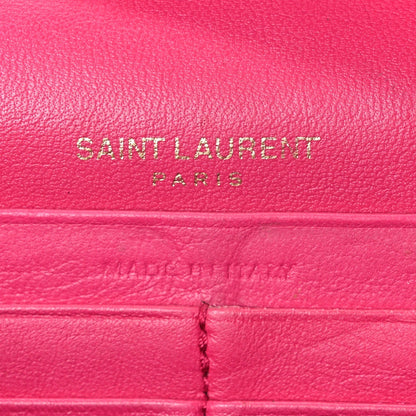 Saint Laurent Patent Calfskin Monogram Kate Wallet On Chain Fresh Fuxia