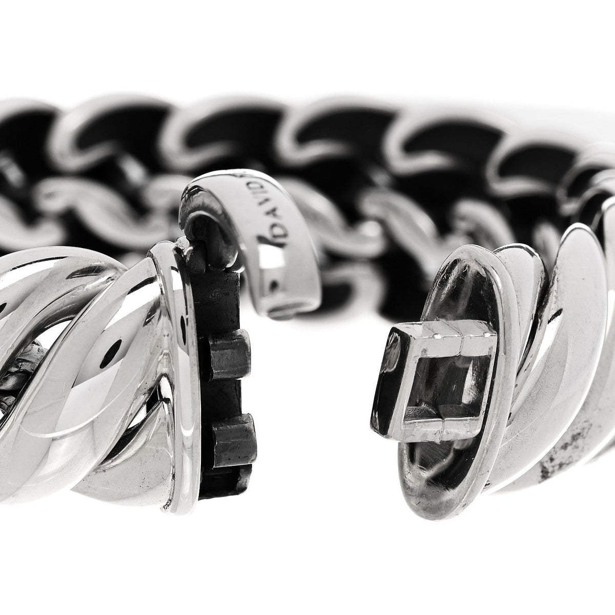 Sterling Silver 20mm Sculpted Cable Link Bracelet