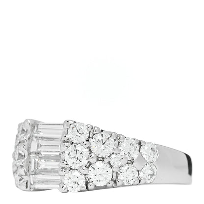 Parker & West 18K White Gold Diamond 1.92ctw Baguette Round Cut Ring 50 5.25
