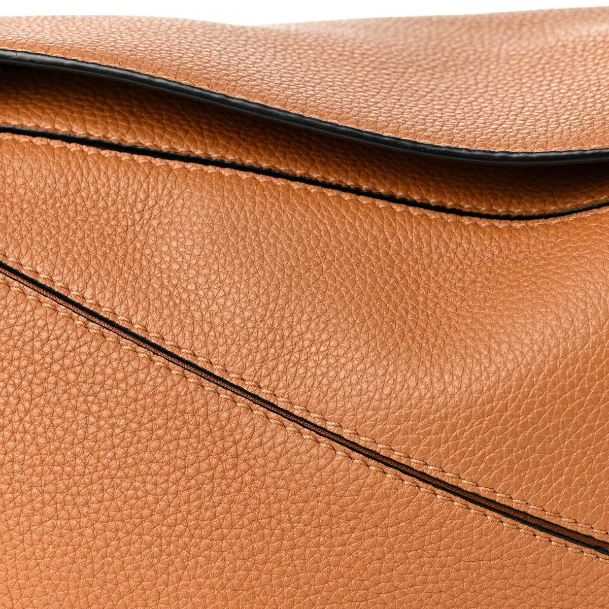 Loewe Grained Calfskin Small Puzzle Bag Tan