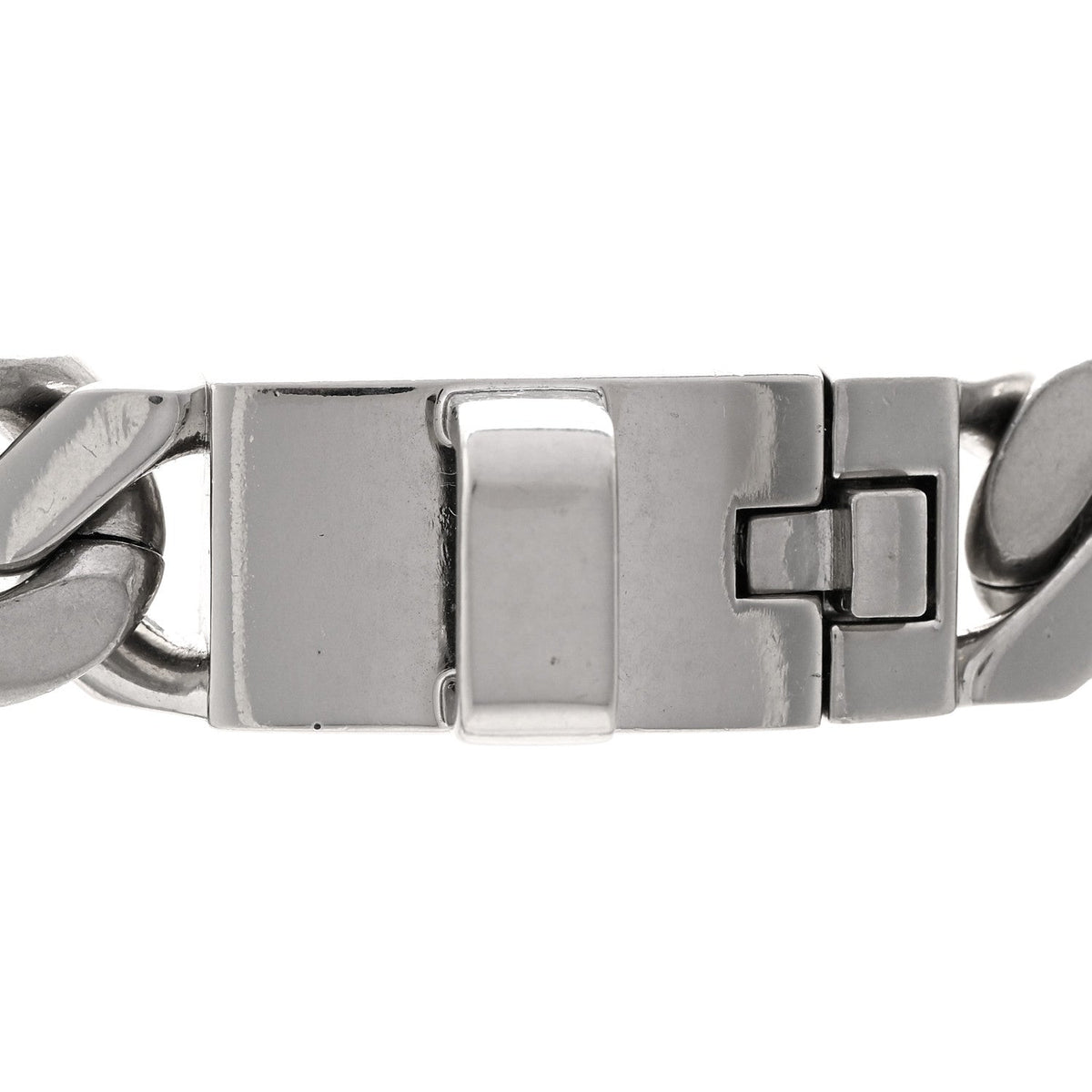Saint Laurent Metal Chain Choker Necklace Oxidized Silver