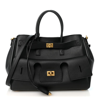 Balenciaga Smooth Calfskin Small Bel Air Carry All Bag Black