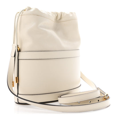 Gucci Calfskin Horsebit 1955 Drawstring Bucket Bag Mystic White
