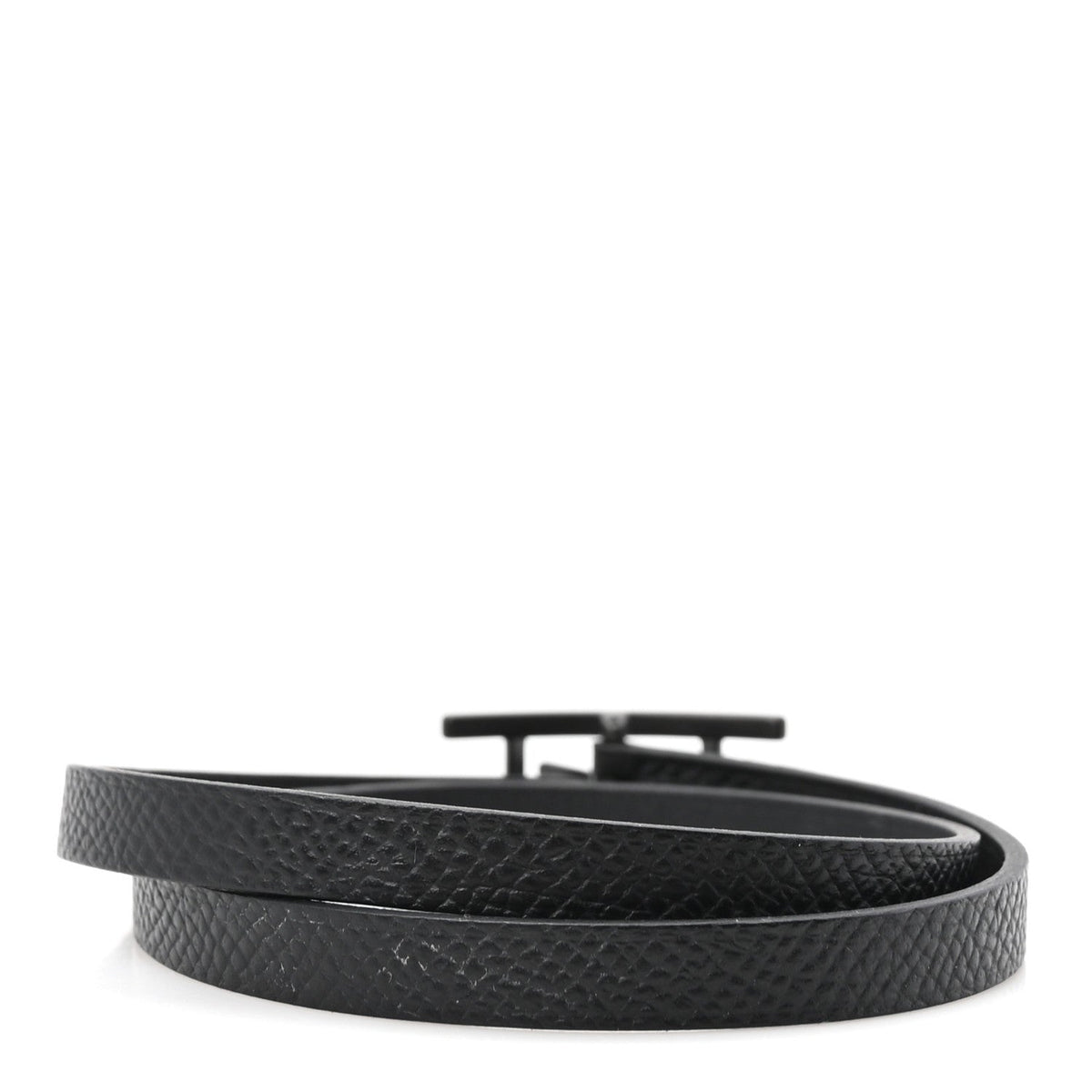 Hermes Epsom Behapi Double Tour Bracelet Black