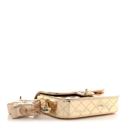 Chanel Mirror Calfskin Medium Hollywood Boulevard Flap Bag Light Gold