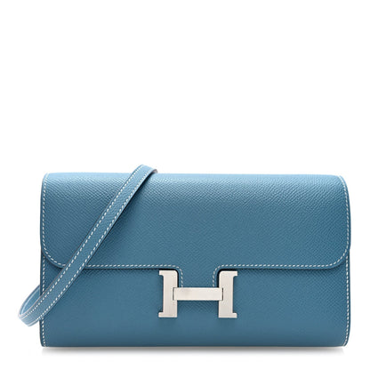 Hermes Epsom Constance Wallet To Go New Blue Jean