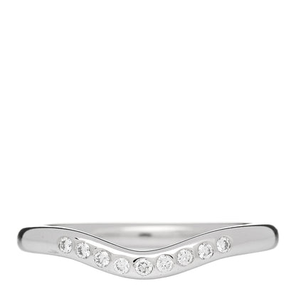 Tiffany Platinum Diamond Elsa Peretti Curved Band Ring