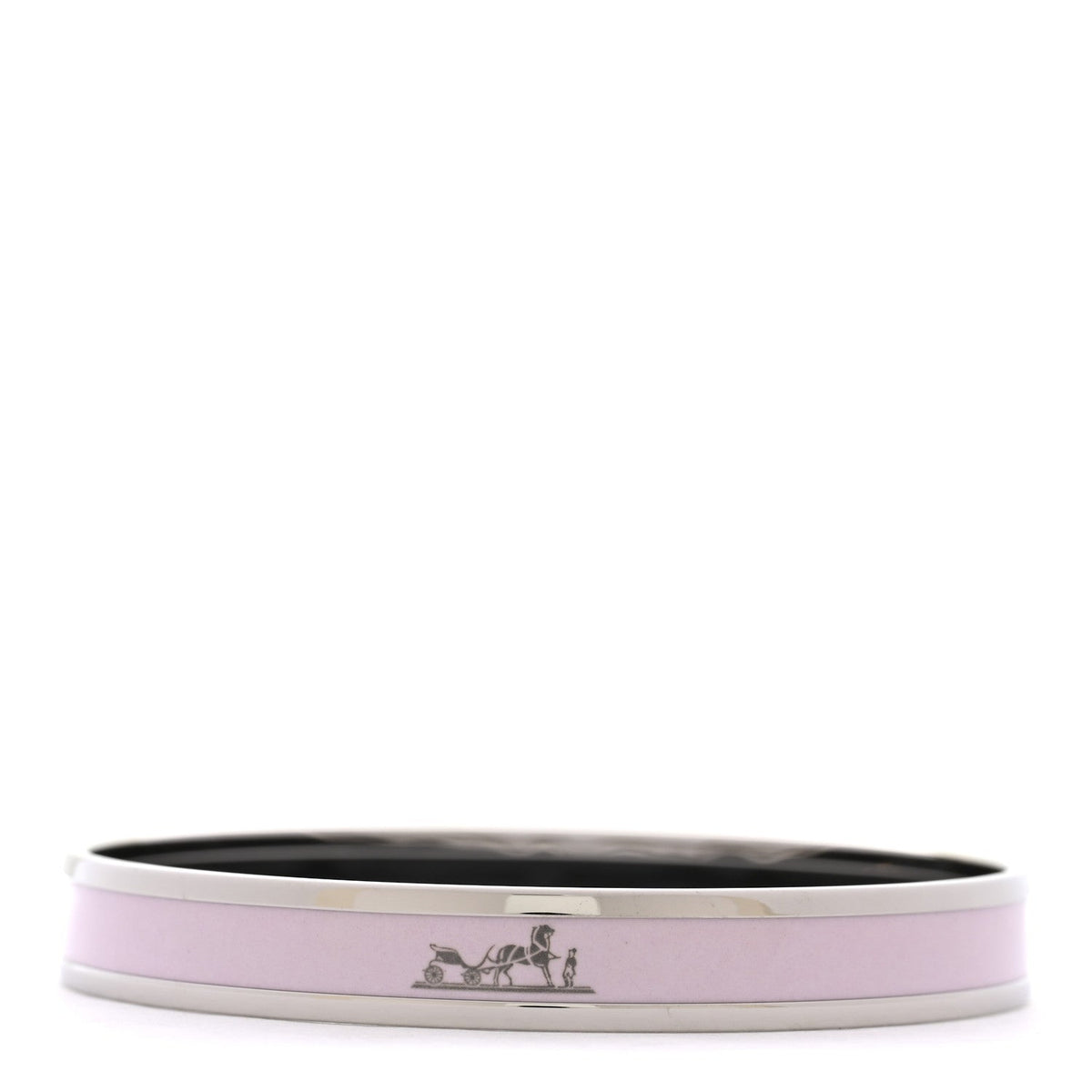 Hermes Enamel Printed Extra Narrow Bracelet 60 Pink
