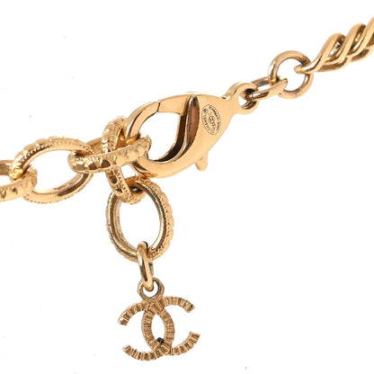 Chanel CC Padlock ID Dog Tag Charm Necklace Gold