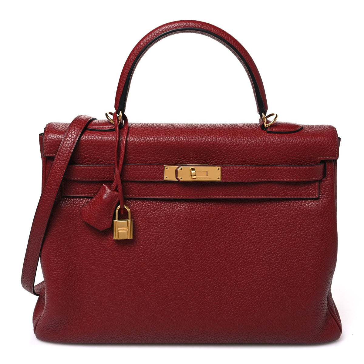 Hermes Taurillon Clemence Retourne Kelly 35 Rouge Garance