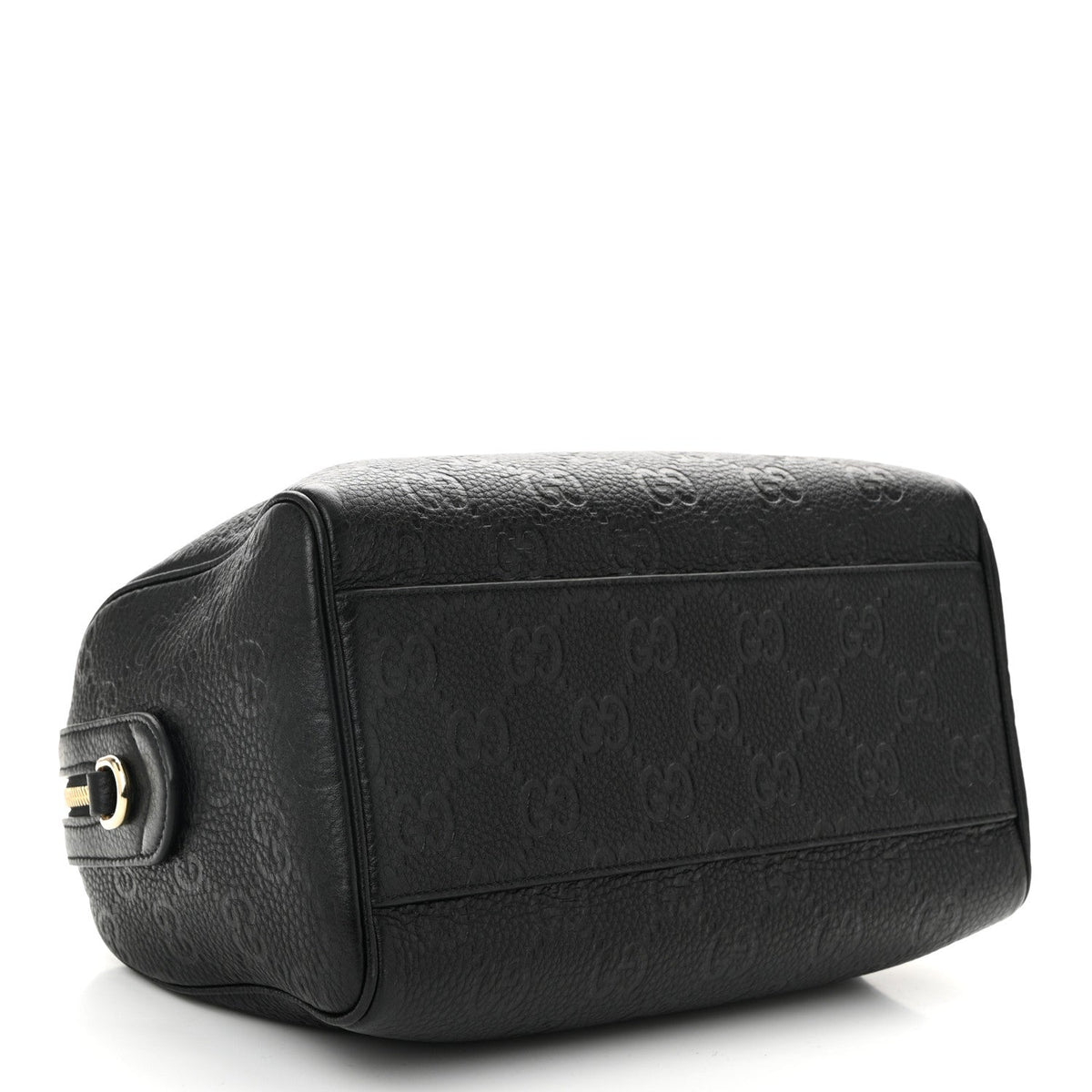 Gucci Calfskin GG Emblem Small Top Handle Bag Black